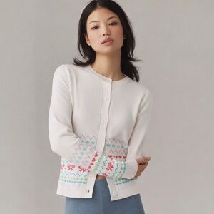 Anthropologie Women Beach Riot Ally Bow Cardigan
Sweater in White Size Medium